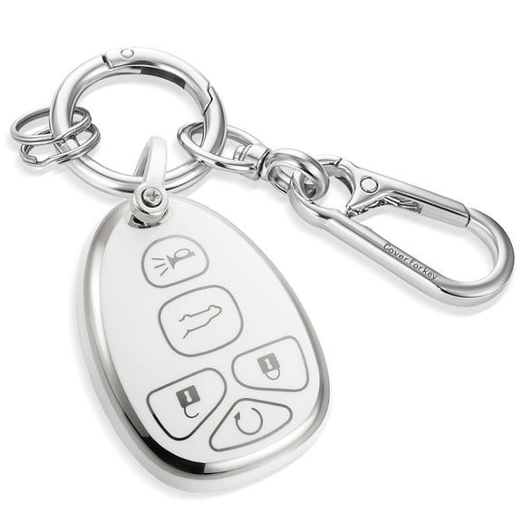 for Chevy Key Fob Cover with Nylon Webbing Keychain, Fashionable Matte Metallic Soft Case for for Suburban Tahoe Traverse GMC Acadia Enclave etc