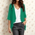 thumbnail image 2 of Aboser Women's Chiffon Kimono Cardigan Lightweight Open Front Duster Cardigans Casual Soft Sheer Beach Cover Up Loose Fit 3/4 Sleeve Cardigan Capes, 2 of 8