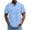 Light Blue, variant on T-Shirts for Men Short Sleeve Notch Neck Solid Color Button-up Pullover Shirts Plus Size Stand Up Collar Casual Loose Leisure Breathable Tops for Men