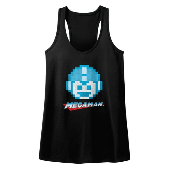 Mega Man Mega Face Black Women's Racerback Tank Top