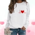 thumbnail image 1 of Qertyioot T-Shirt Graphique pour Femmes de la Saint-Valentin à Manches Longues, Haut à Col Rond Imprimé, Chandail Décontracté, 1 of 5