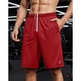 thumbnail image 4 of NY Threads Multipack Breathable Mesh Mens Athletic Shorts, Large, Black/Dark Grey/Red, 4 of 7