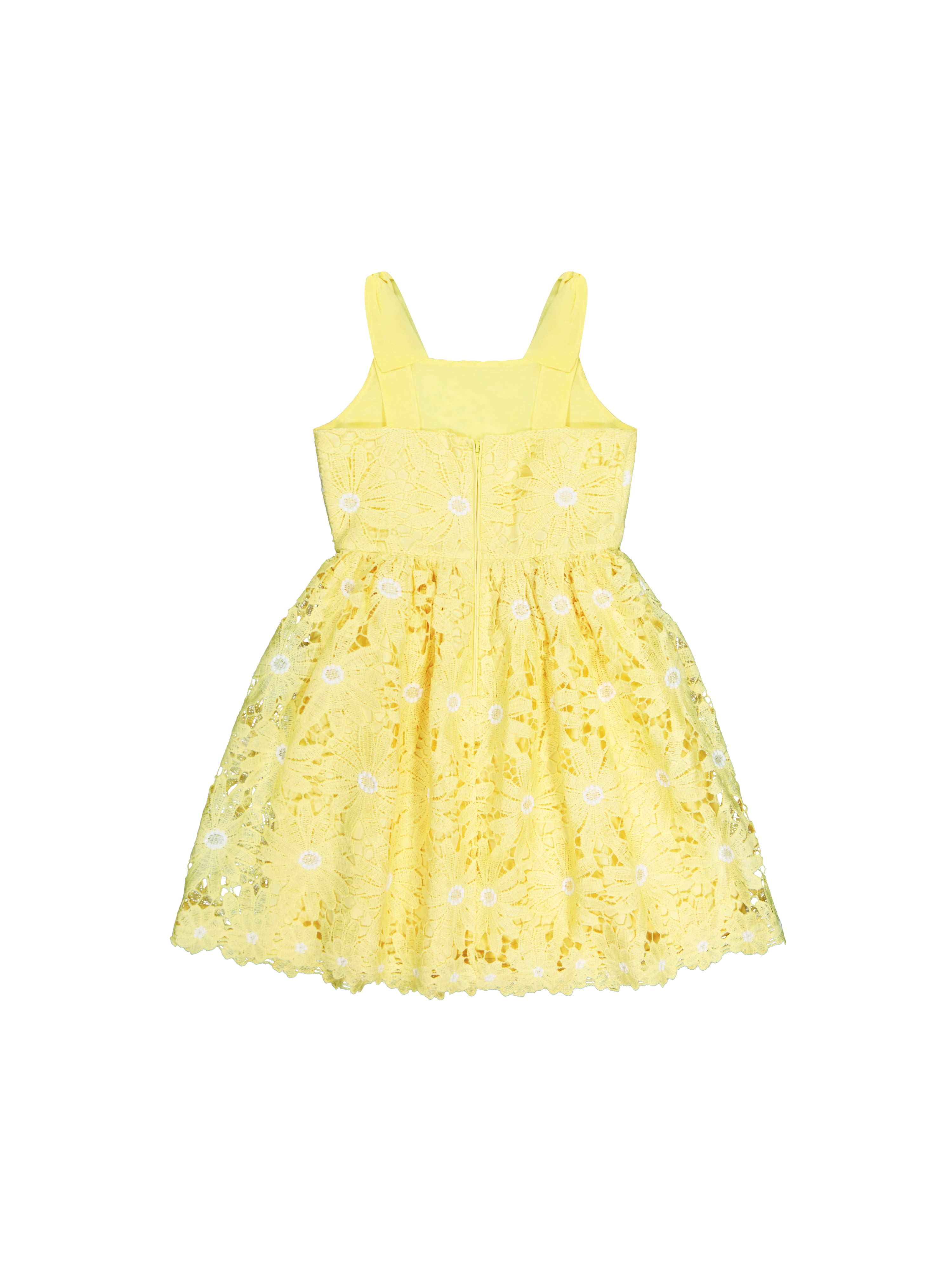 Kensie Girl Bow Strap Embroidered Heavy Lace Dress, Sizes 4-16