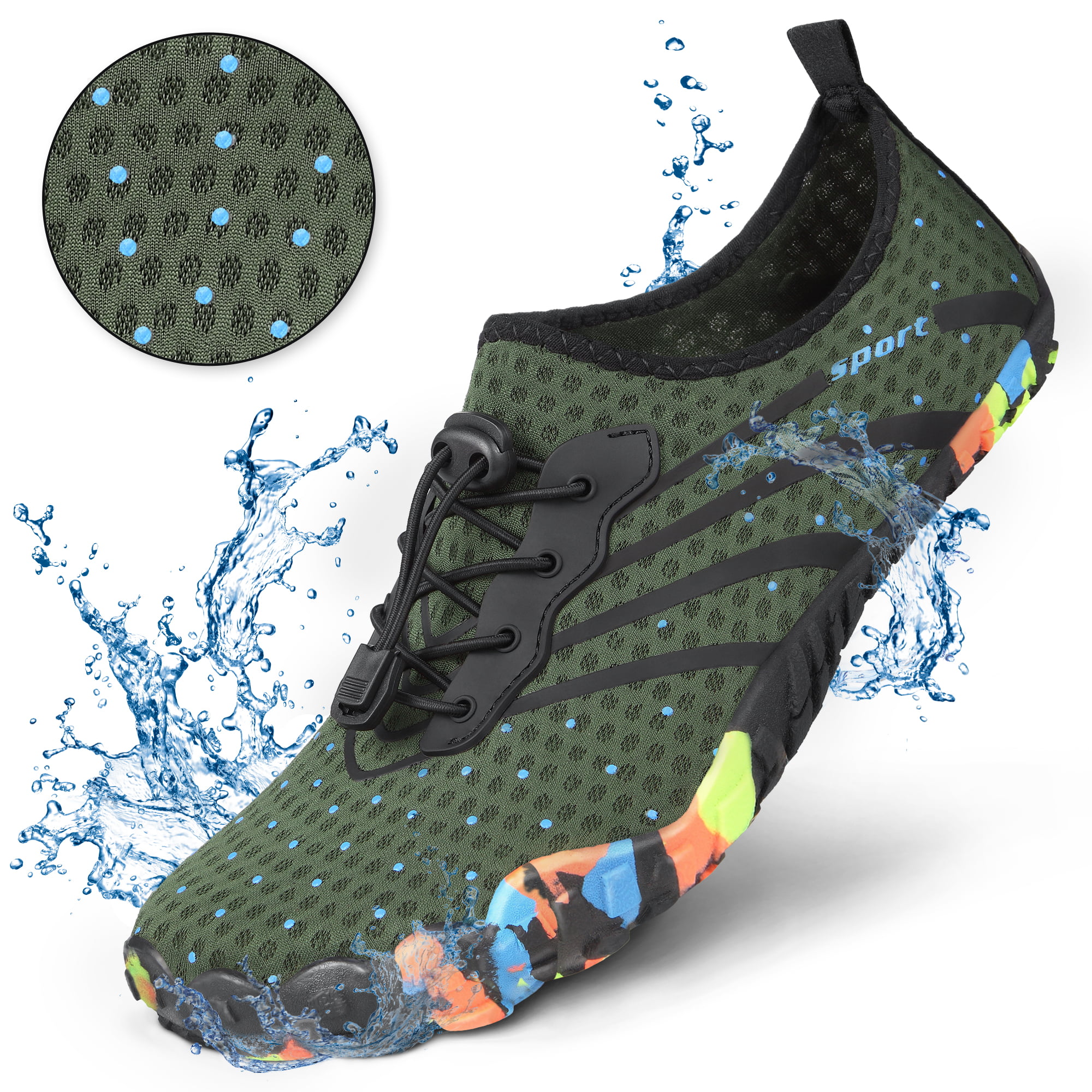 NEW Men's Aqua Sock-Beach-Pool-Water Sport Shoes Sz 7-12 
