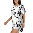 thumbnail image 2 of Bixox Women's Cute Cow and Milk Stains Printed Pajama Set 2 Piece Lounge Set Top and Shorts Soft Pajamas, Shorts with Pockets, 2 of 7
