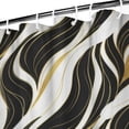 thumbnail image 3 of Black White Gold Wave Marble Pattern Shower Curtain 36"x72" ,Bathroom Decorative Shower Curtains Set with 12 Hooks,Modern Waterproof Washable Shower Curtain, 3 of 6