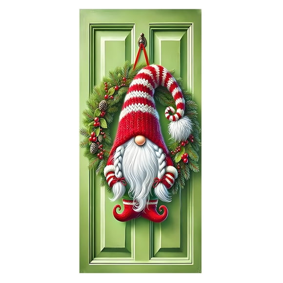 Hearth & Gear Door Banner With Snowman Wreath And Festive Party Celebration Hanging For Holiday Wall Flags for Bedroom Table Runners 108 Inches Long Couplet Paper round Flat Thin round Flag Pole