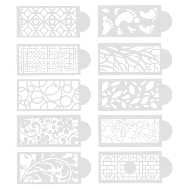Yuarrent 10 Uds. Molde de impresión en crema con patrón de encaje, plantillas para decoración de pasteles para postre, cumpleaños, decoración de Utensilios de cocina Yuarrent HA016131-00