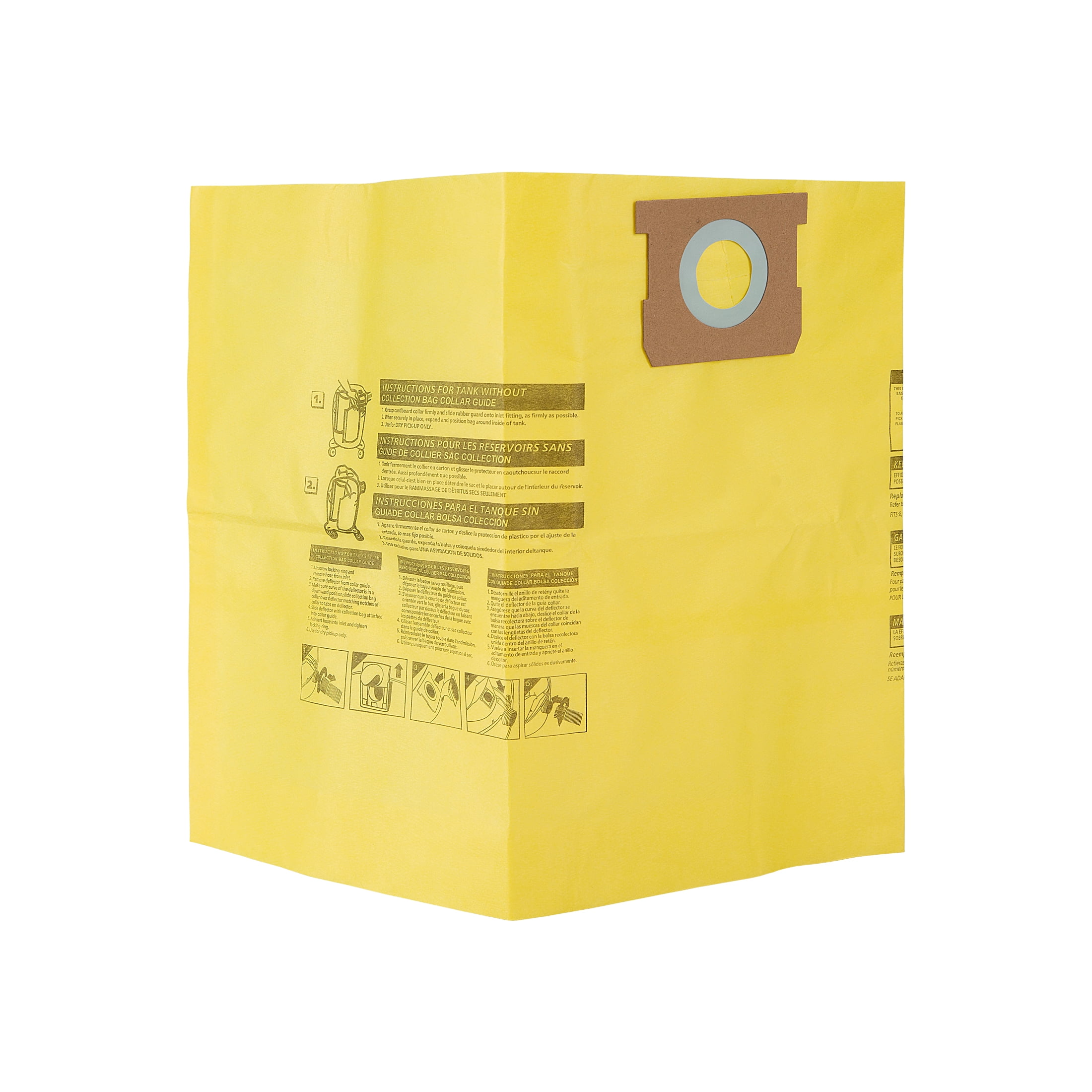 HART 6 to 16 Gallon High Efficiency Dust Bag, 3-Pack, VHBM 3701, Wet/Dry Vacuum Cleaners