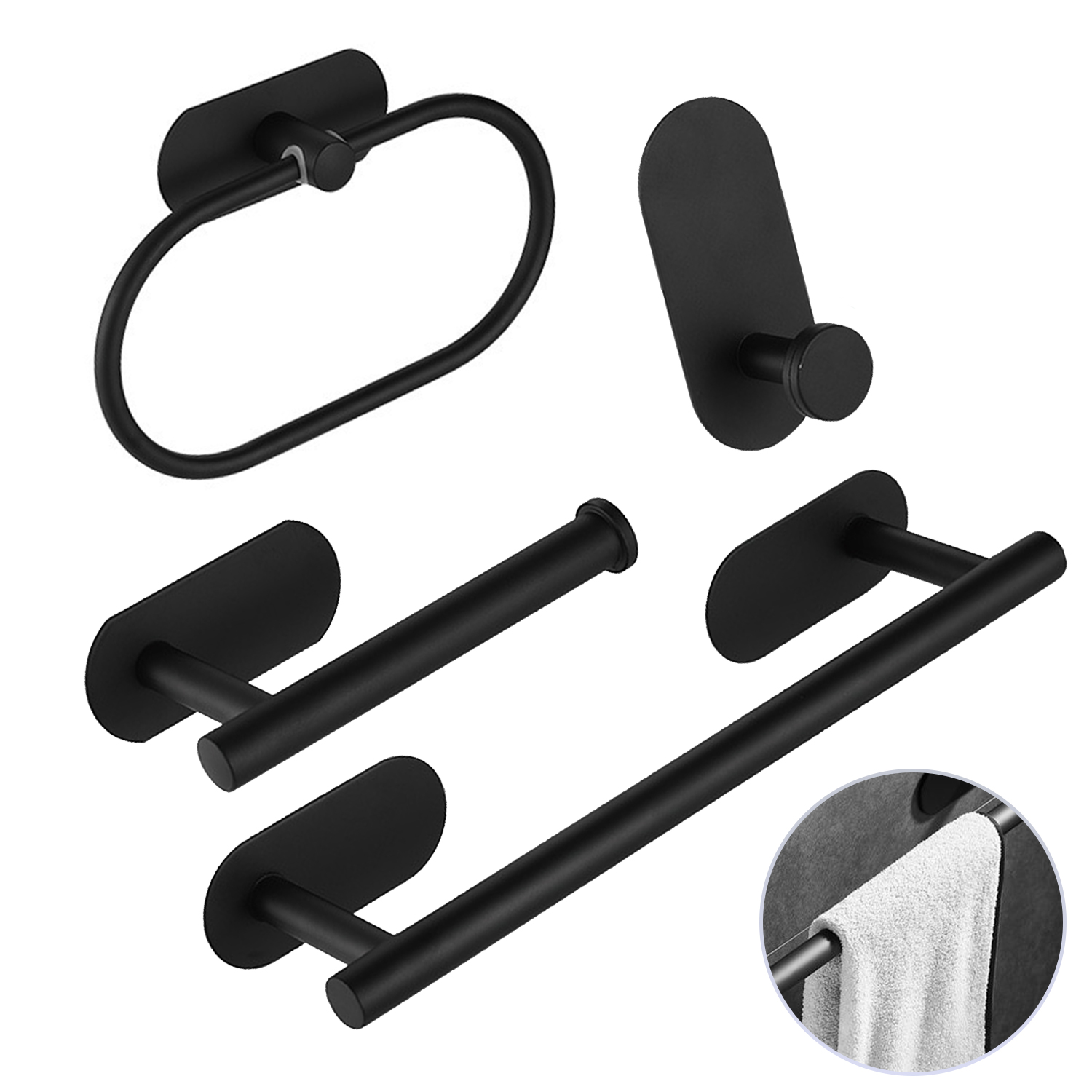 Bathroom Hardware, 4 Piece Bathroom Hardware Set Wall Mounted w/ Toilet