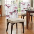 thumbnail image 4 of Pink Plum Bossom Chair Covers Set of 4 Ink Painting Style Flower Branches White Wood Grain Chair Back Covers Stretch Removable Washable Slipcovers Protector for Dining Room Kitchen Party Decor, 4 of 9
