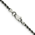 thumbnail image 2 of Diamond2Deal 925 Sterling Silver Ruthenium-plated 2.3 mm Rope Chain Necklace for Women 26", 2 of 6