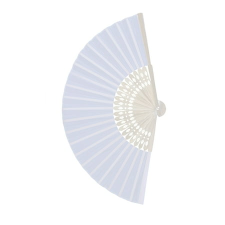 

Timagebreze 10x fan in white silk fabric + bamboo with gift bag in muslin for wedding personalized dancing writing painting