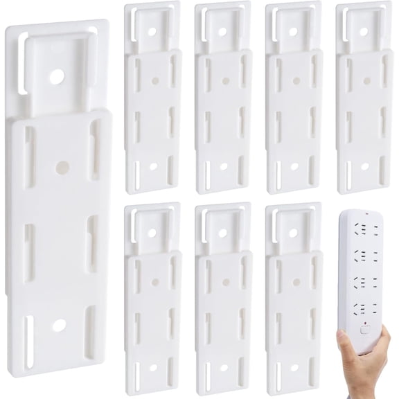 AIJIA Removable Power Strip Mounting Brackets, No-drill Self-adhesive Holders for Outlets, Organizers & Tissue Boxes