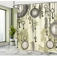 thumbnail image 5 of Ambesonne Tribal Shower Curtain, Green Old 20s Design, 69"Wx75"L, Green Grey Cream, 5 of 5