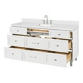 thumbnail image 4 of Ariel Monroe 67 Inch Single Rectangular Sink Bathroom Vanity With Pure White Quartz Countertop 1.5 inch Edge In White, 4 of 7