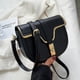 thumbnail image 3 of Bolso de hombro para mujer, estilo retro, con broche, tipo bandolera, con correa de piel extraíble, color negro:;:;, 3 of 5