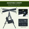 thumbnail image 4 of Outsunny 3-Seat Outdoor Patio Swing Chair with Removable Cushion, Steel Frame Stand and Adjustable Tilt Canopy for Patio, Garden, Poolside, Balcony, Backyard, Black, 4 of 10