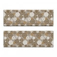 thumbnail image 2 of Floral Bench Cushion Set of 2, Ornamental Flower Design Various Color Combinations Styles Diagonal Pattern, Standard Size Foam Pad and Decorative Cover, Sepia Amber Grey, by Ambesonne, 2 of 4