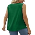 thumbnail image 3 of CHOK Tank Tops for Women Pleated Square Neck Sleeveless Summer Tops Curved Hem Flowy Shirts, 3 of 8