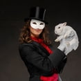 thumbnail image 3 of Máscara de gato de plástico blanco, medio disfraz de fiesta de anime de juego de rol blanco, máscara de bricolaje, 3 of 4