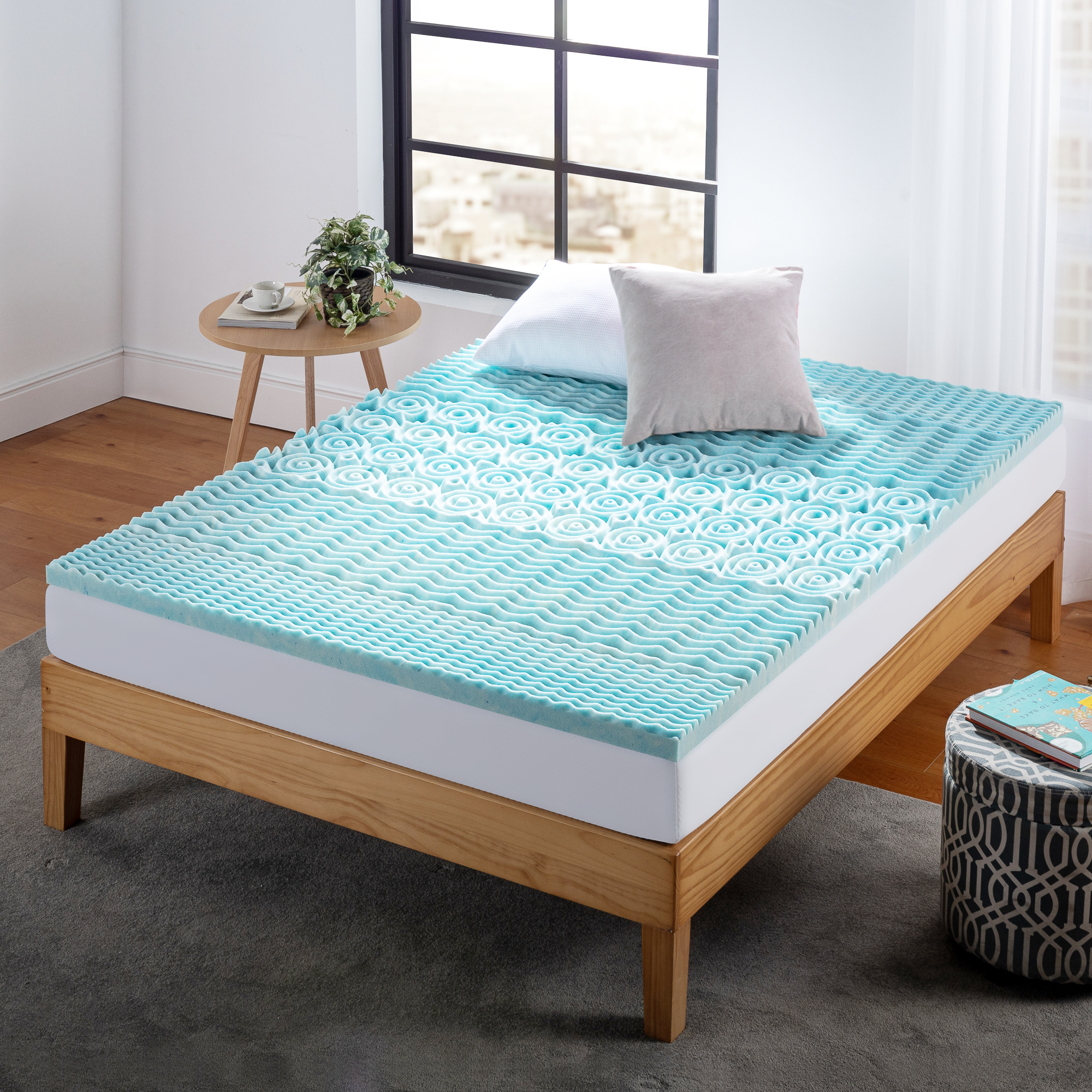 Zinus Spa Sensations Green Tea Gel Memory Foam Mattress Topper, Twin photo 2