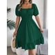 thumbnail image 1 of Vestidos MIidi para mujer, verano 2024, informal, cuello cuadrado, manga corta, cintura, borde con volantes, vestido elegante para mujer, Плаalıя Ж Jaya Kami Kamiе, 1 of 7