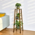 thumbnail image 2 of Natural Bamboo 3 Tier Plant Stand Flower Rack Shelf Corner Bonsai Holder for Home Garden, 2 of 8