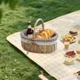 thumbnail image 6 of Ohmyroo Wicker Woven Storage Basket With Handle Linen Lining Versatile Bread Fruit Organizer For Home Party Picnic, 6 of 9