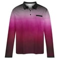 thumbnail image 2 of Mens Golf Shirts Long Sleeve Pullover Button Collared T-Shirts Casual Gradient Polka Dot Printed Breathable Going Out Athletic Workout Tees Tops, 2 of 4