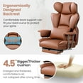 thumbnail image 5 of ATHOPE Executive Leather Office Chair 500lbs, Big and Tall Desk Chair with Footrest, High Back Ergonomic Reclining Computer Chair, High-Density Foam, Heavy Duty Swivel Rolling Chair, Brown, 5 of 9