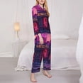 thumbnail image 3 of Picia Western Style Dinosaur Pattern Women’s Long-Sleeve Sleepwear Set - Soft 2-Piece Loungewear with Pockets, Comfy PJs for Relaxing Nights-Medium, 3 of 7