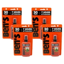 Ben's Tick & Insect Repellent 30% Deet, Orange, 3.4 Ounce - 4 Pack