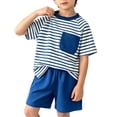 thumbnail image 2 of Amidoa Boys Summer Outfit Sets 2 Piece T-Shirt Graphic Cotton Tank Top and Shorts Set Kids Clothing Sets Blue Size 8, 2 of 7