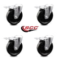 thumbnail image 2 of 5 Inch Phenolic Wheel Swivel Bolt Hole Caster Set with Total Lock Brake SCC, 2 of 2