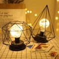 thumbnail image 3 of Lámpara de Vintage, lámpara de hierro con diamante/, lámpara de de jau metálica con cable geométrico Retro USB - Diamante Colco Luz de lámpara de noche de arte de hierro, 3 of 4