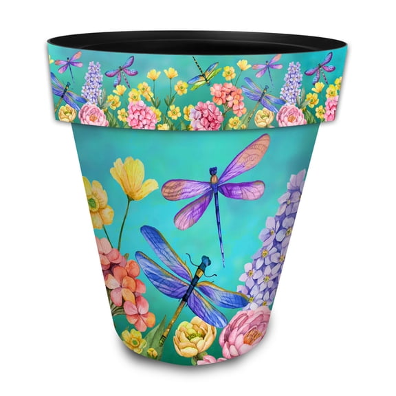 Briarwood Lane Summer Planter 14" x 15" x 15" Dragonfly Garden Large For Summer Planter
