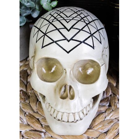 Spiritual Sacred Geometry Sri Yantra Shri Chakra Vastu Symbol Skull Figurine