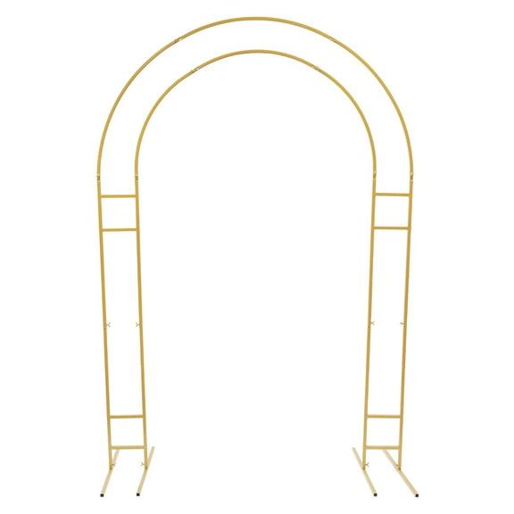 Toolven Sturdy Metal Wedding Arch Backdrop – Round Circle Frame with Double Tubes for Events and Ceremonies – Gold Arch Stand for Flowers, Balloons, and LED Light Strips
