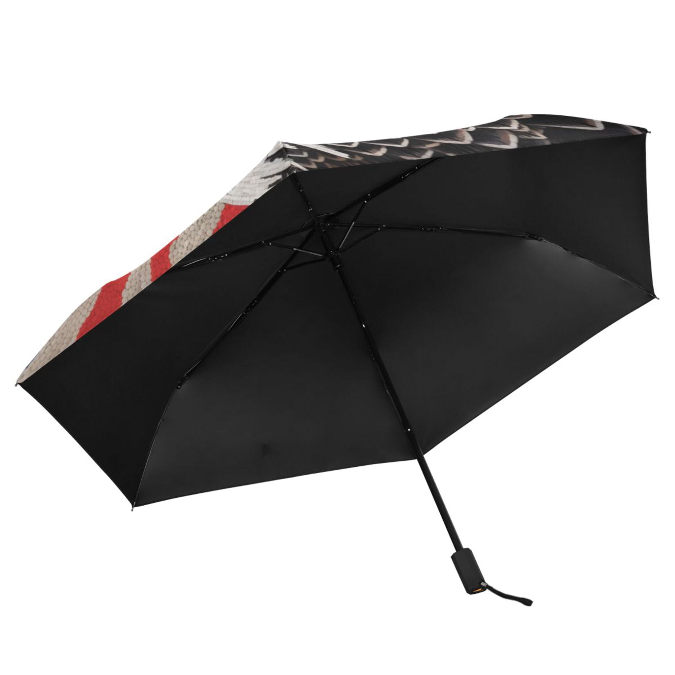 Eagle and American Flag Compact Sun Umbrella Windproof Travel Umbrellas for Rain Strong Portable UV Protection