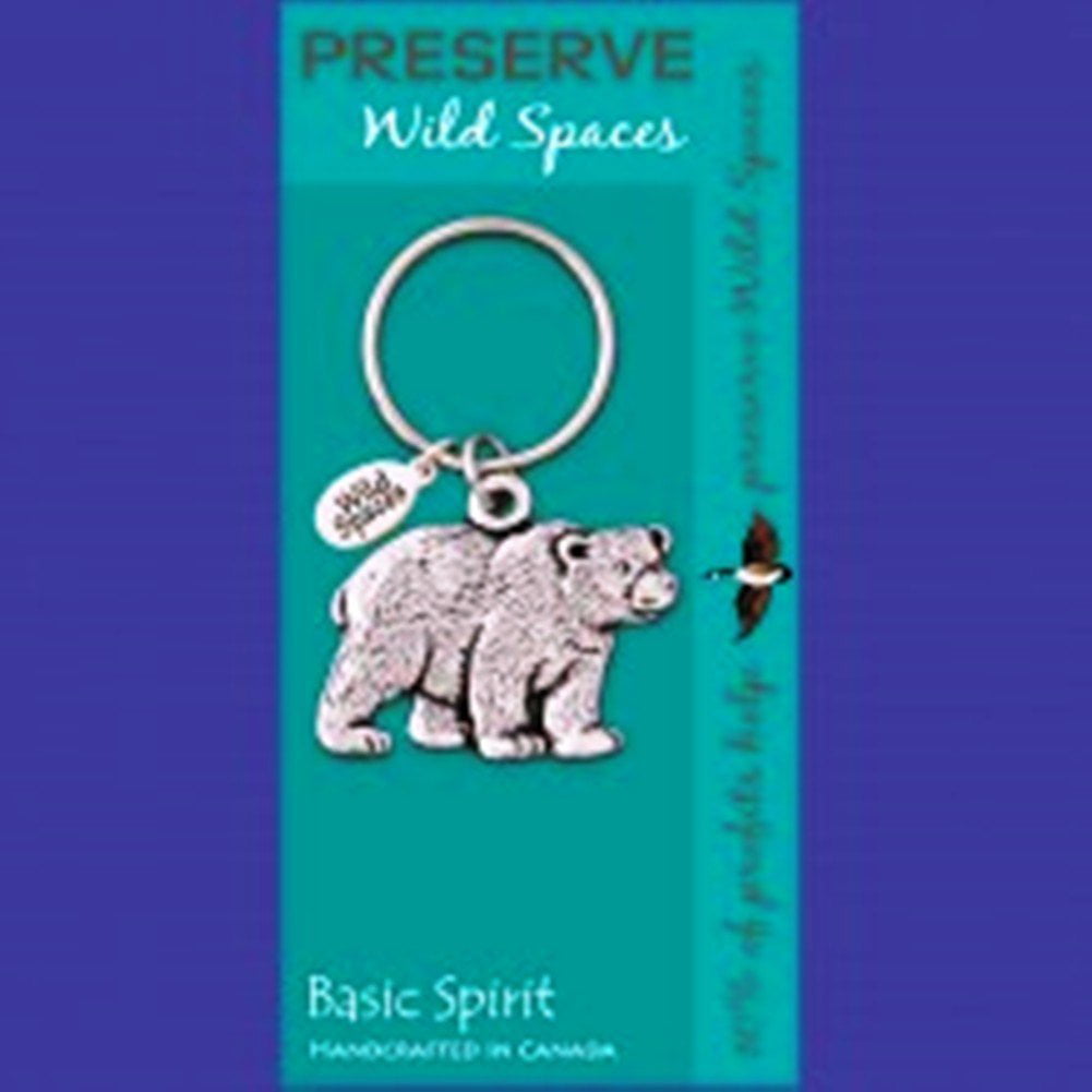 Pewter Key Chain Featuring Bear or Elephant Crafted by Basic Spirit 