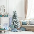 thumbnail image 3 of Gymax 4.5 FT Artificial Slim Christmas Tree Unlit Snow-Flocked Xmas Pencil Tree, 3 of 10