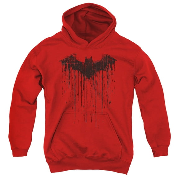 Batman Batman Paint 3 Kids Pull-Over Hoodie (Small) for Youth Boys and Girls, Red