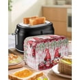 thumbnail image 4 of Red Gnomes Small Toaster Cover 2 Slice, Kitchen Appliance Covers, Valentine Roses Love Leaves Pink Plaid Toaster Oven Cover with Loop, Bread Machine Cover Polyester Dust Cover Protection, 4 of 4