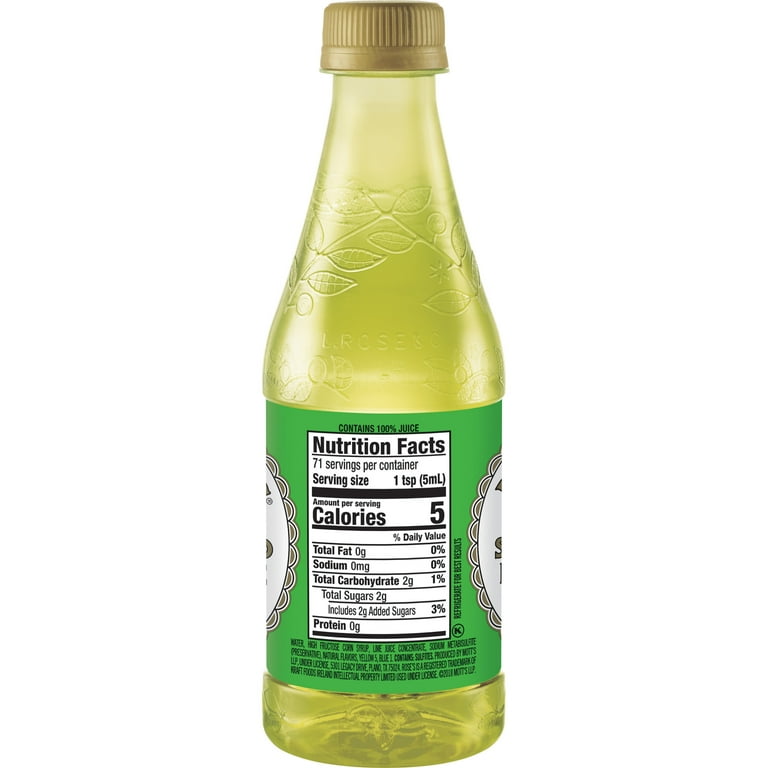 Rose's Sweetened Lime Juice, 12 fl oz, Bottle