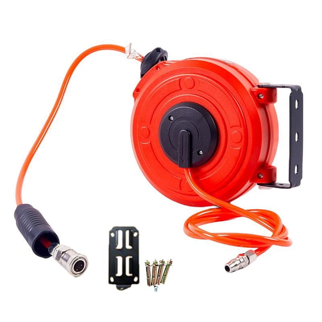 Carrete De Manguera De Aire Automático Retráctil De 6 M Para Montaje En Techo O Pared Industrial