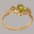 thumbnail image 3 of LBG British Made 9k Rose Gold Natural Peridot Womens Engagement Ring - 33 size options - Size 4.5, 3 of 9