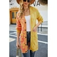 thumbnail image 5 of SWSMCLT Women's V Neck Long Cardigan Sweater Spring Warm Knitwear Long Sleeve Sweater Long Button Soft Fall Fashion Holiday Yellow Medium, 5 of 5