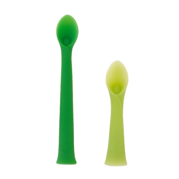 Cuidado Cuchara para bebé Cuchara para bebé de 1ª edad Cuchara de silicona para aprendizaje Cuchara para bebé Cubiertos para bebé 1ª edad Lote útil para bebé Cuchara para bebé Juego de 2 cucharas