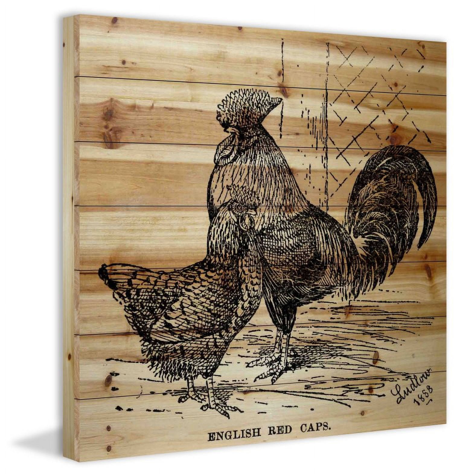 Marmont Hill "Red Caps" Painting Print on Natural Pine Wood